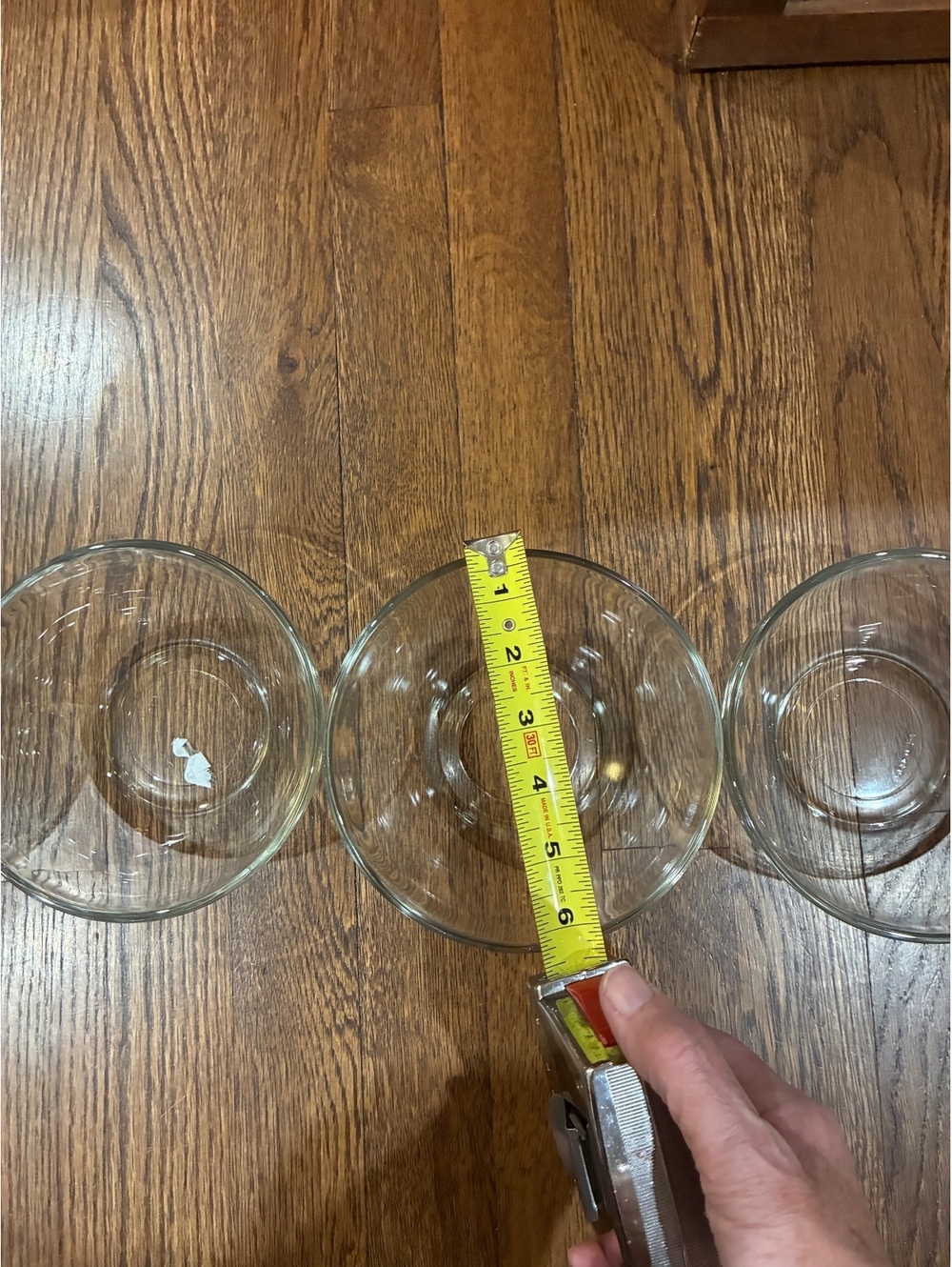 Set of 5 Clear Glass Bowls - 6” Inch Diameter